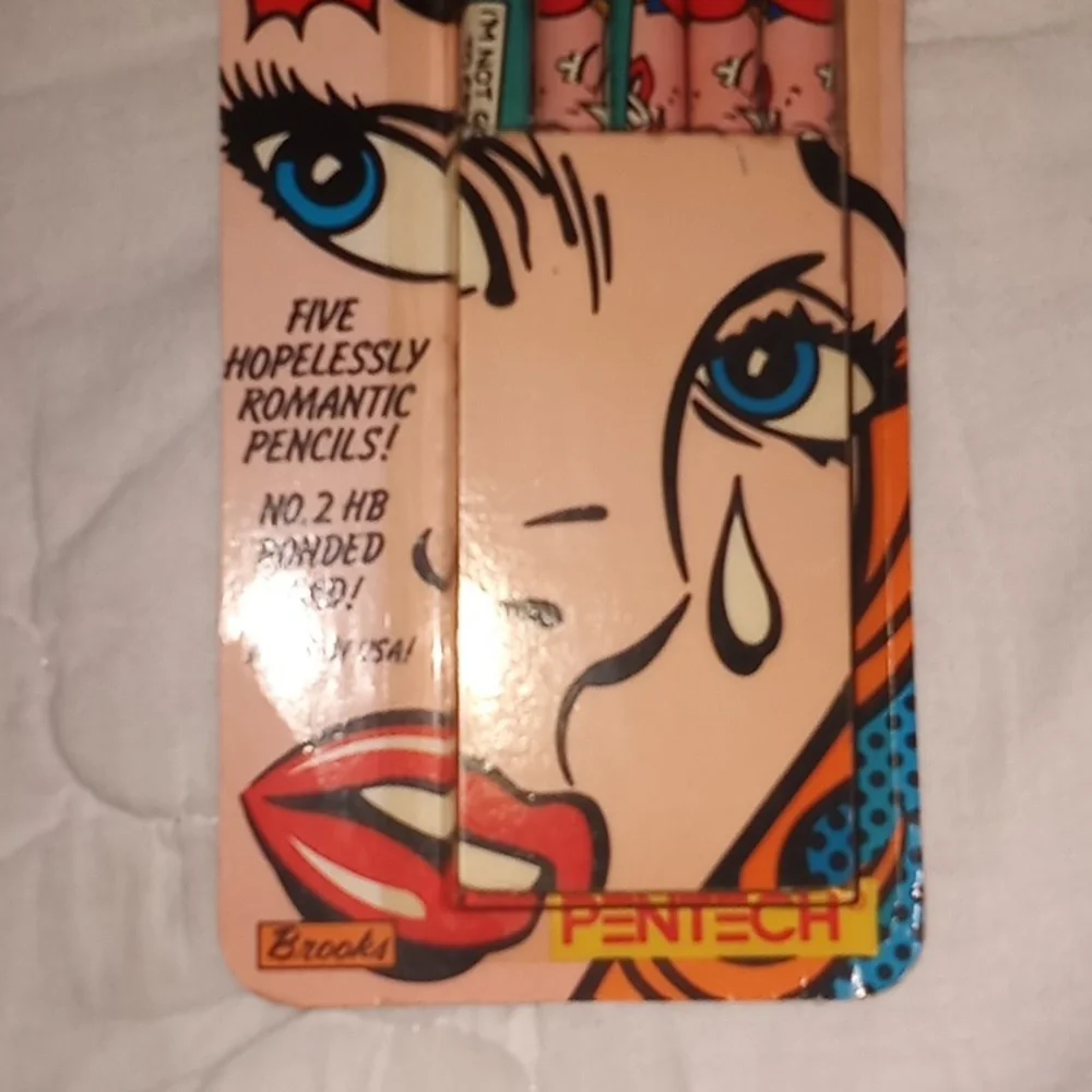 Vintage PENTECH Comix Hopelessly Romantic Pencils USA
